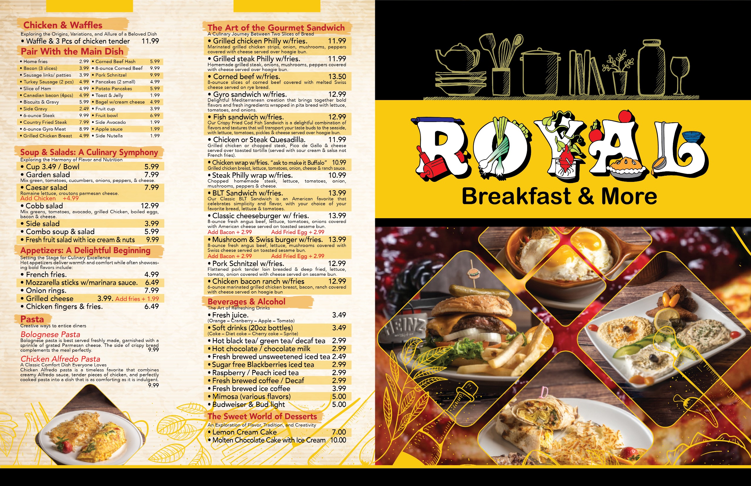 Royal Breakfast & More menu front